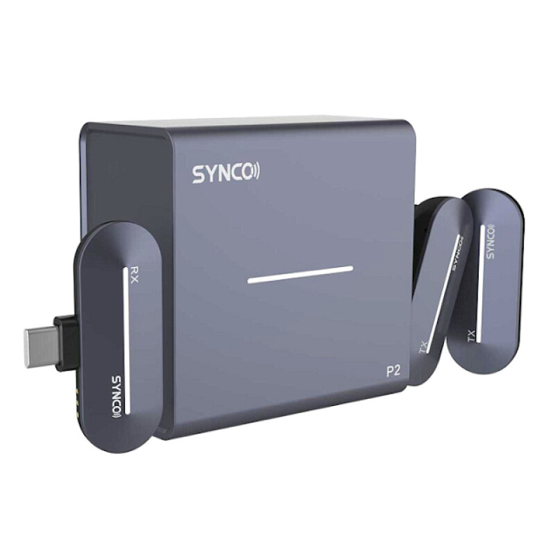 SYNCO P2L радиосистема 2,4 ГГц приемник, 2 передатчика, футляр-зарядка (разъем Lighting iPhone)