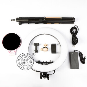 QZSD Q14+186 KIT BLACK кольцевой свет со стойкой черный