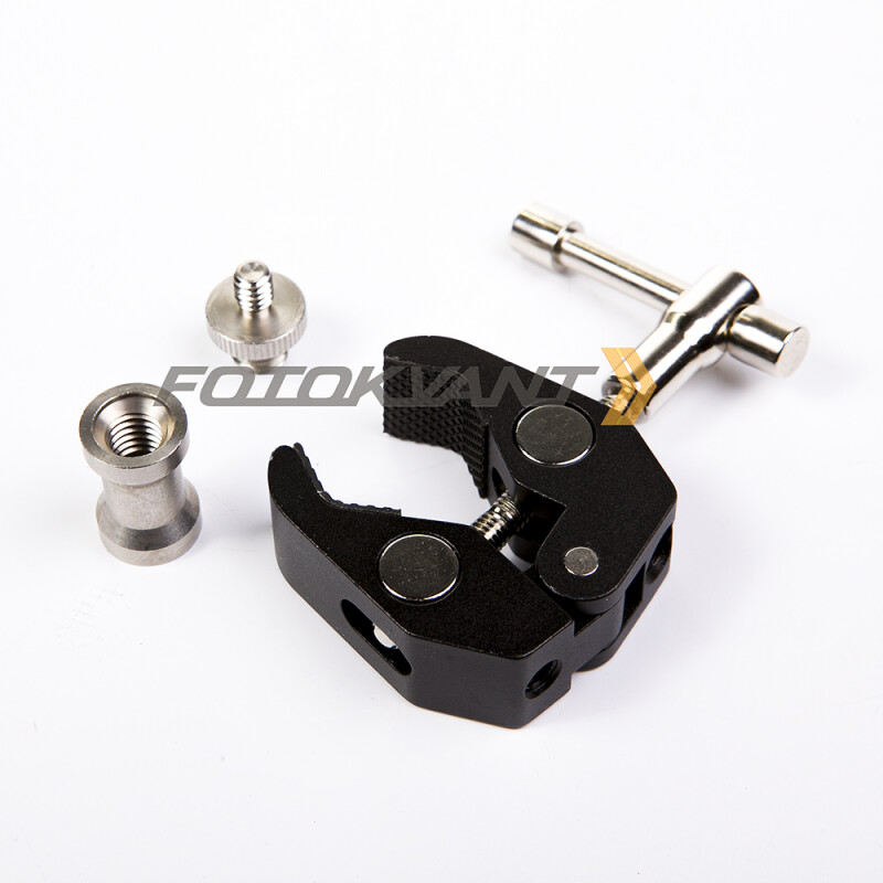 Fotokvant RCL-S2+FLH-05 металлический зажим-струбцина со студиный адапетром-пальцем 16 мм