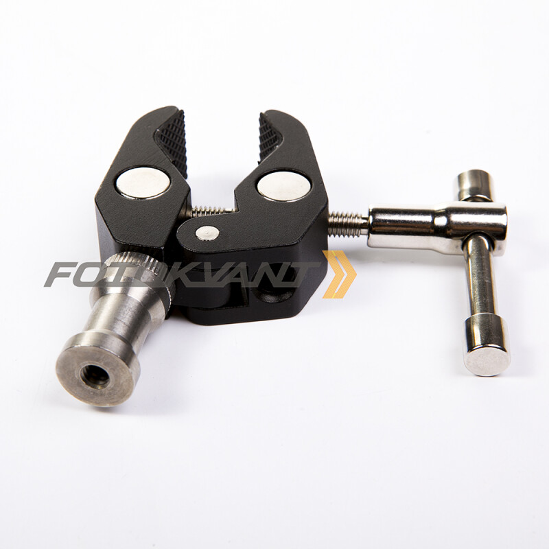 Fotokvant RCL-S2+FLH-05 металлический зажим-струбцина со студиный адапетром-пальцем 16 мм