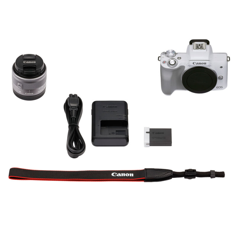 Canon EOS M50 Mark II kit EF-M 15-45mm f/3.5-6.3 IS STM беззеркальный фотоаппарат белый