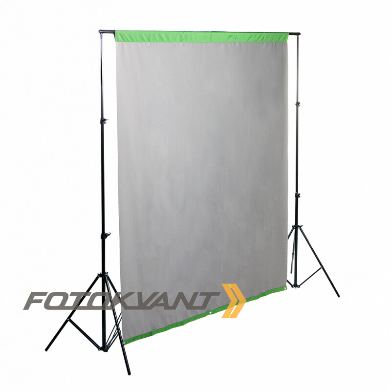 Fotokvant BGF-1520 Grey/Green + V-2117 двусторонный тканевый фон с системой установки ворота