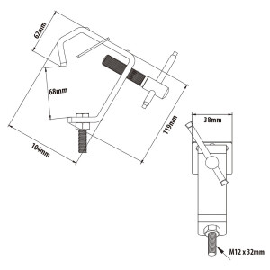 KUPO C-12B Steel clamp black зажим-крюк