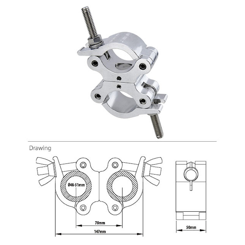 KUPO KCP-832ST Half Swivel Coupler w/Stainless Steel Parts хомут двойной