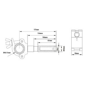 KUPO KCP-834 Half Coupler w/28 mm Spigot хомут со штифтом 9/8&quot;