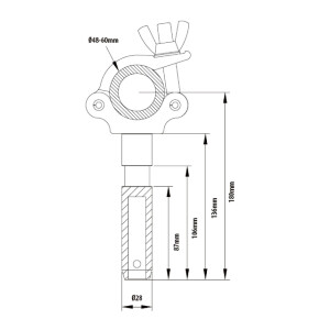 KUPO KCP-854 Mighty coupler w/28 mm spigot хомут со штифтом 9/8&quot;