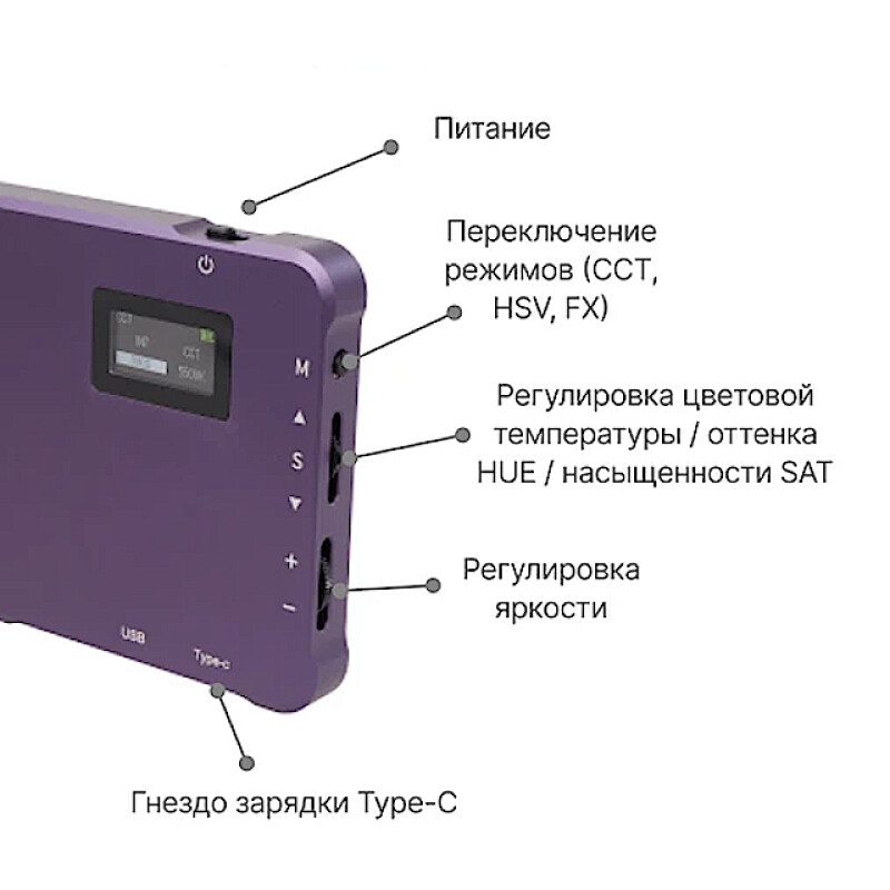 Raylab RL-LED12RGB-P осветитель светодиодный 2500-9000К фиолетовый