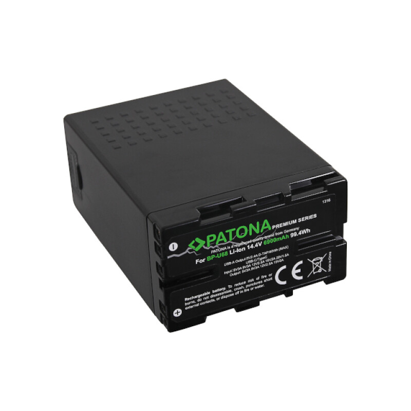 PATONA 1316 Premium аккумулятор с входами зарядки D-Tap и USB