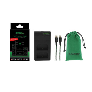 PATONA 161924 PREMIUM зарядное устройство для двух батарей от USB для CANON LPE6