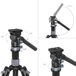 SmallRig 4221 Travel Video Tripod тревел штатив с видеоголовой/карбоновый с клипсами