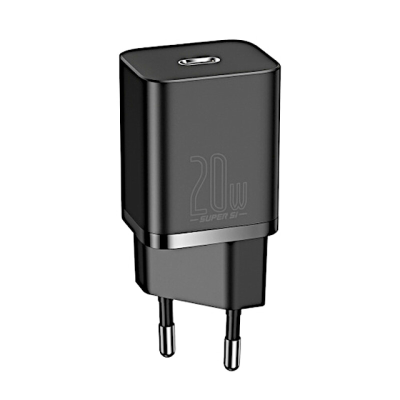 Baseus Adapter Quick charger Super Si IC 20W Euro CCSUP-B01 black сетевое зарядное устройство