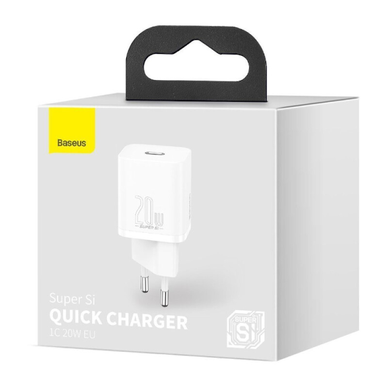 Baseus Adapter Quick charger Super Si IC 20W Euro CCSUP-B02 white сетевое зарядное устройство