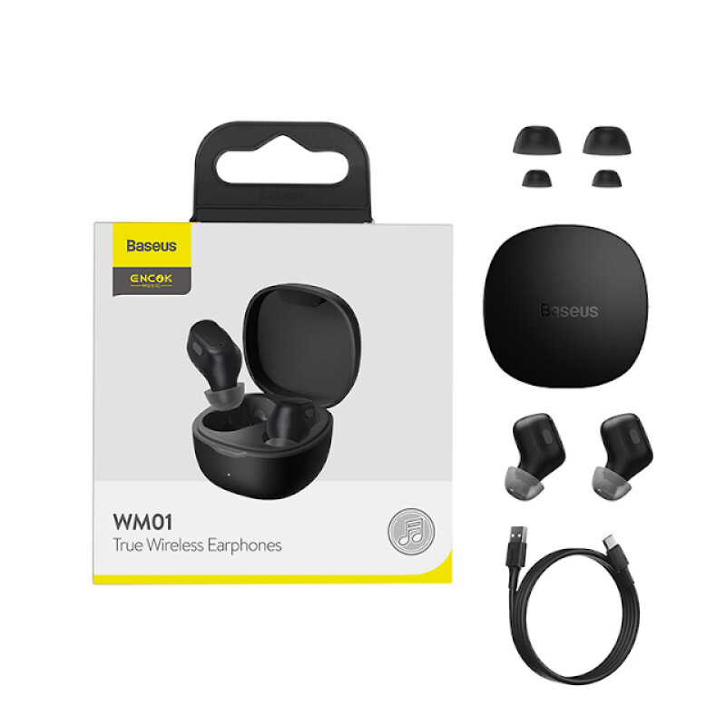 Baseus NGTW240001 Encok True Wireless Earphones WM01 Black беспроводные наушники