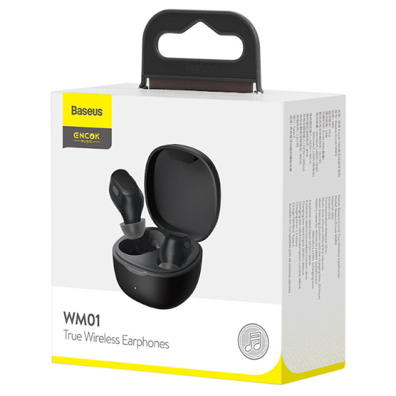 Baseus NGTW240001 Encok True Wireless Earphones WM01 Black беспроводные наушники