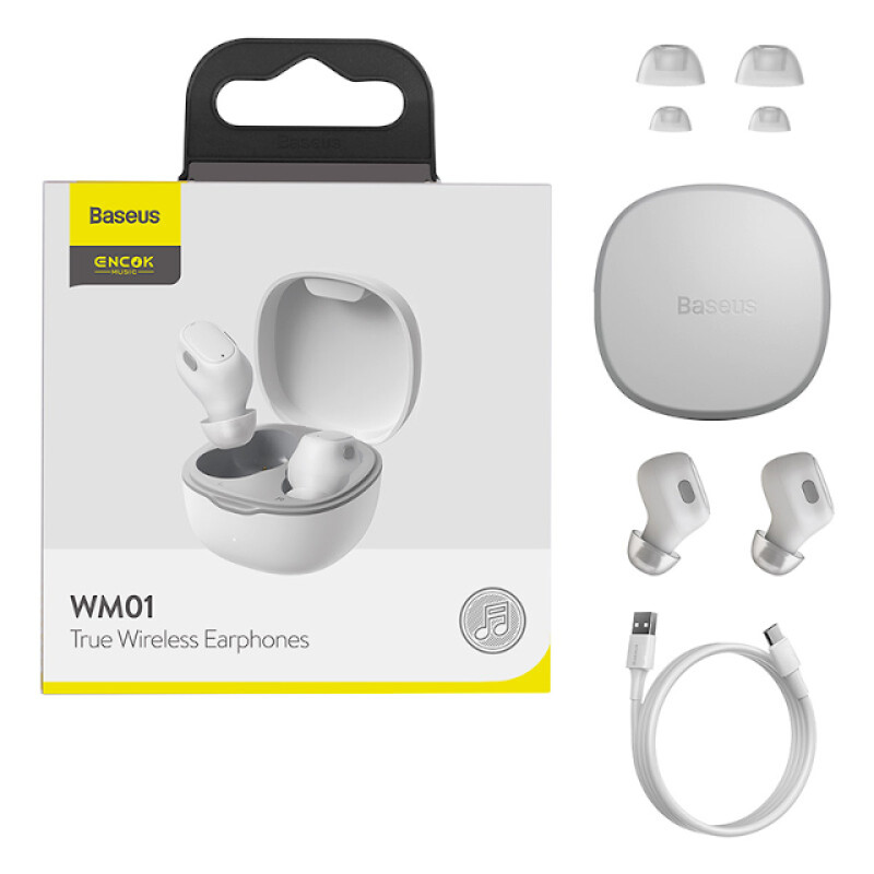 Baseus NGTW240002 Encok True Wireless Earphones WM01 White беспроводные наушники