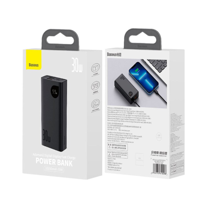 Baseus PPAD040001 Adaman2 Digital Display Fast Charge 10000mAh 30W Black внешний аккумулятор