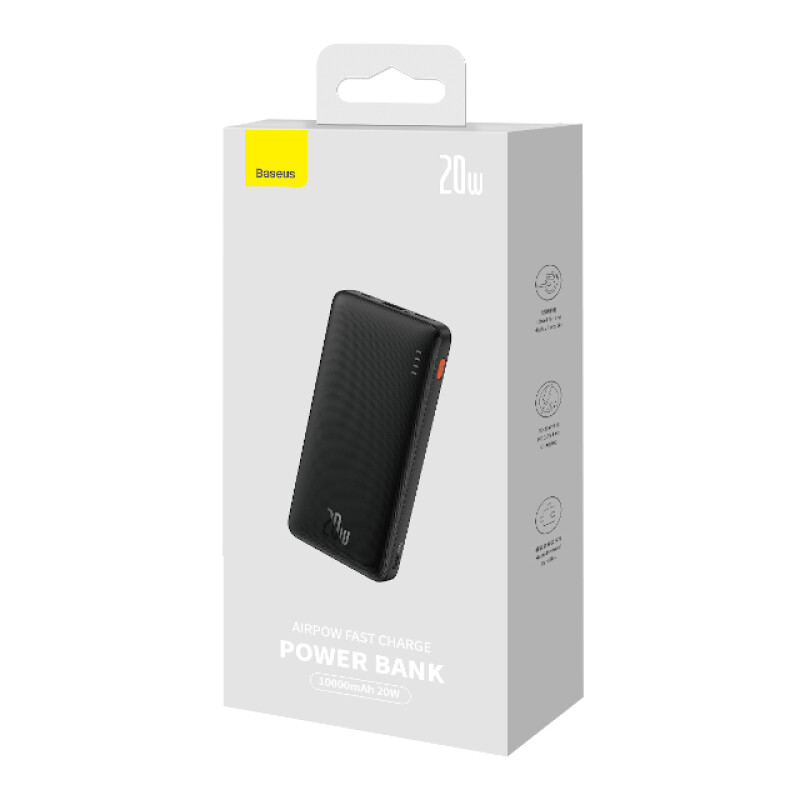 Baseus PPQD090001 Airpow Fast Charge Power Bank 10000mAh 20W Black внешний аккумулятор