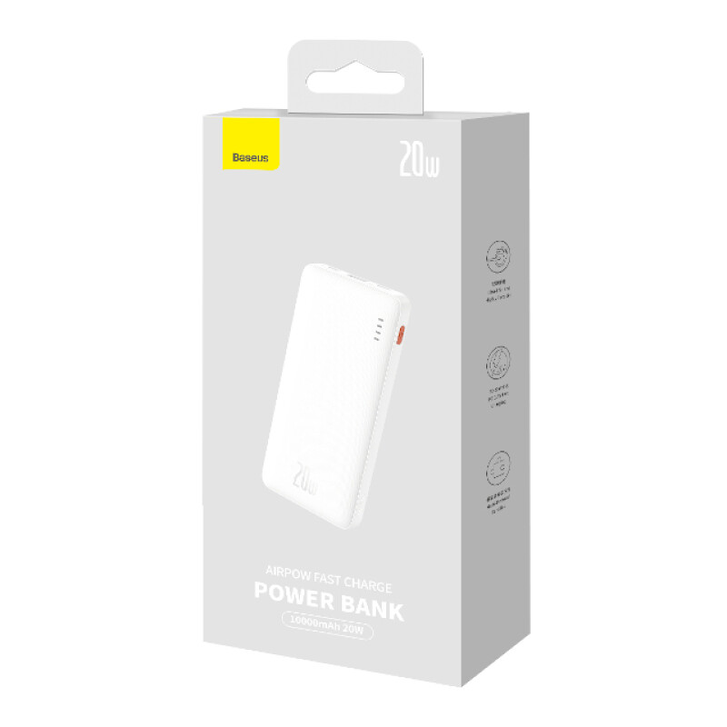 Baseus PPQD090002 Airpow Fast Charge Power Bank 10000mAh 20W White внешний аккумулятор