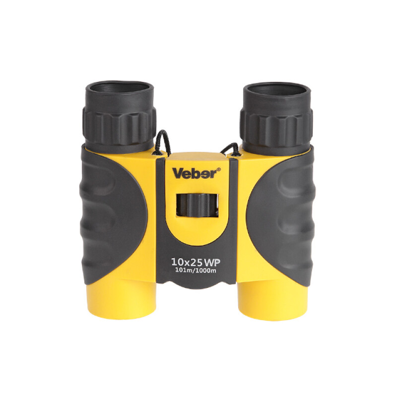 Veber 10x25 WP бинокль черный с желтым