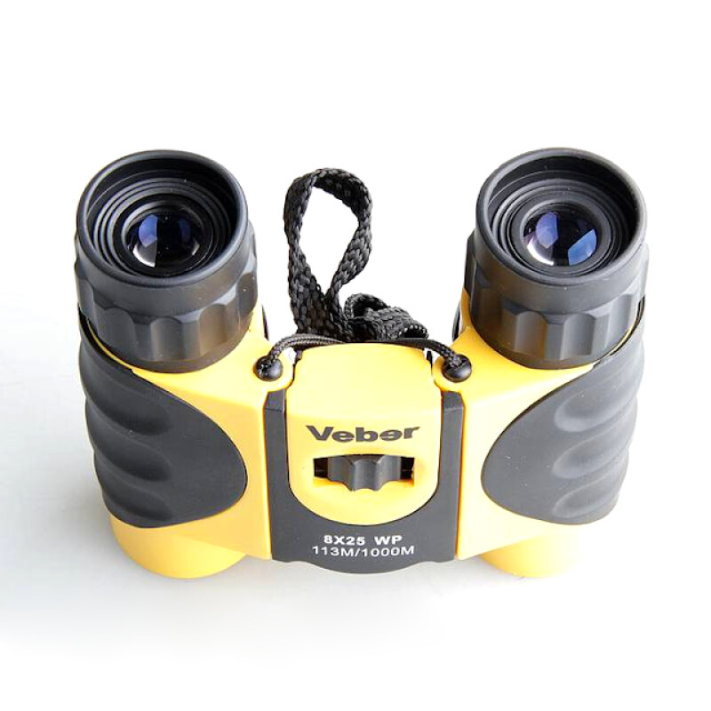 Veber 8x25 WP бинокль черный с желтым
