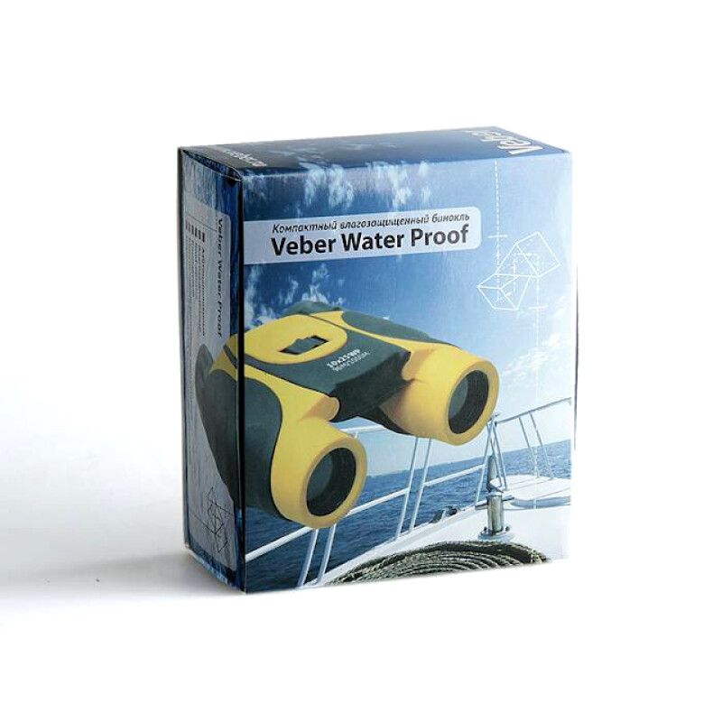 Veber 8x25 WP бинокль черный с желтым