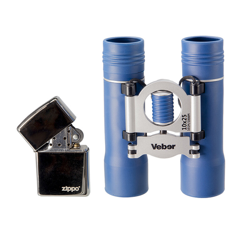 Veber Sport new БН 10x25 бинокль синий/серебристый влагозащищенный призмы Roof