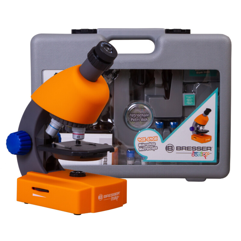 Bresser Junior 40–640x микроскоп с набором для опытов в кейсе