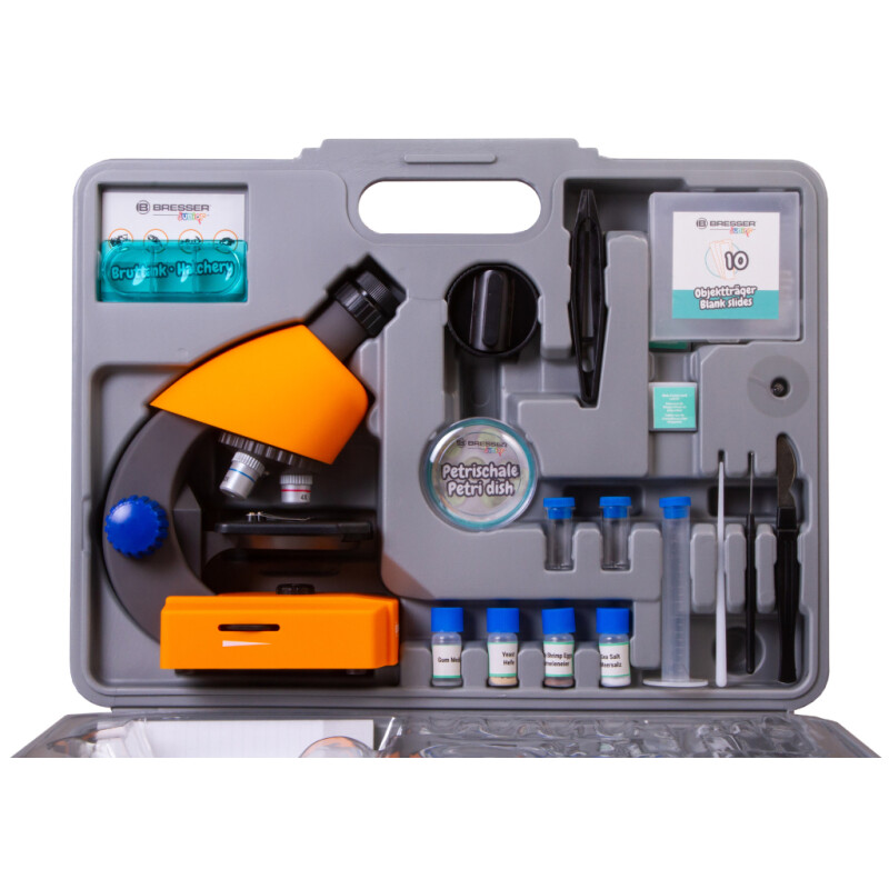 Bresser Junior 40–640x микроскоп с набором для опытов в кейсе