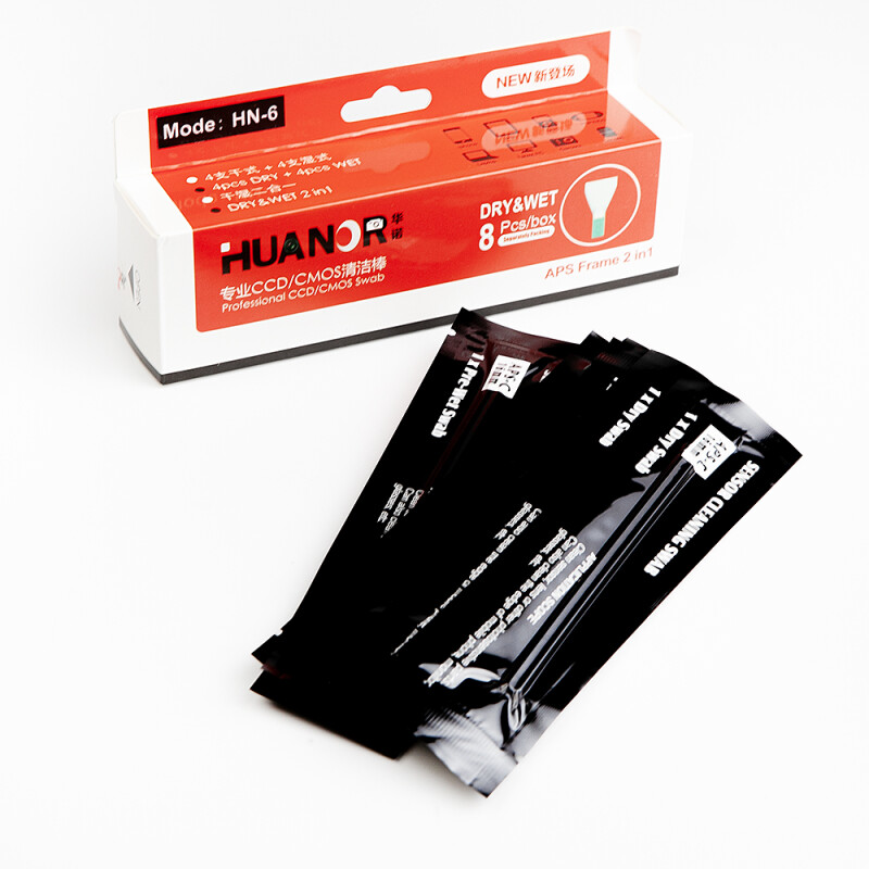 Huanuo HN-6 CCD/CMOS Swab 4 WET 4 DRY Kit набор 4 сухих и 4 мокрых швабр 15 мм для APS-C