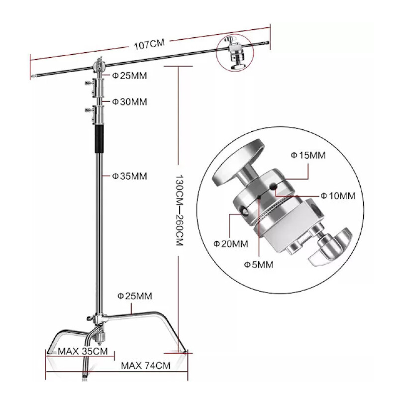 Required C-Stand 330 стойка-журавль серебро