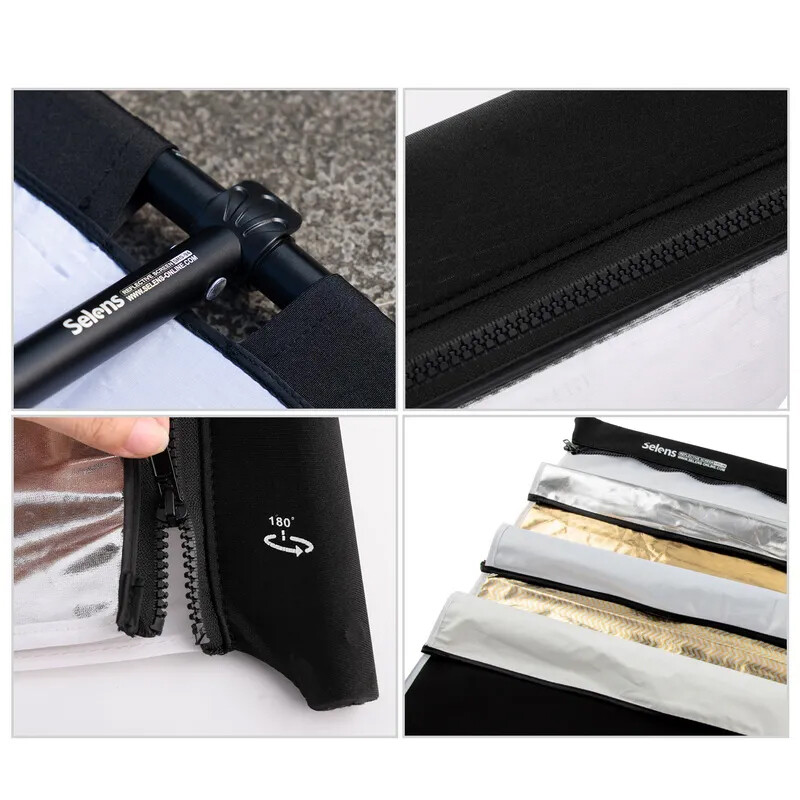 Selens 6923600483612 Portable Reflector Lighting Diffuser with Carrying Bag отражатель 7в1 80*140 см