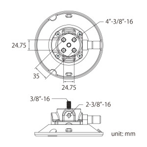 KUPO KSC-13MP 4,5&quot; Suction Cup W/ 3/8&#039;&#039;-16 Thread x 5/8&quot; Length вакуумный держатель с винтом