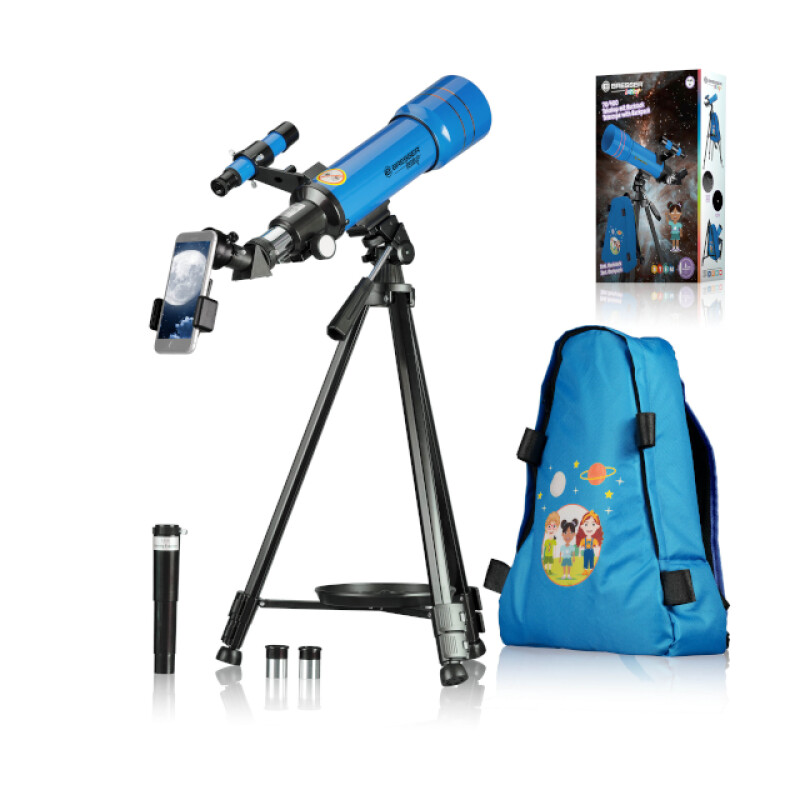 BRESSER JUNIOR 70/400 телескоп в синем рюкзаке