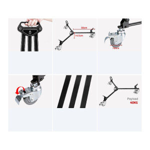 E-IMAGE EI-7003 Universal Dolly тележка для видеоштатива на колесах