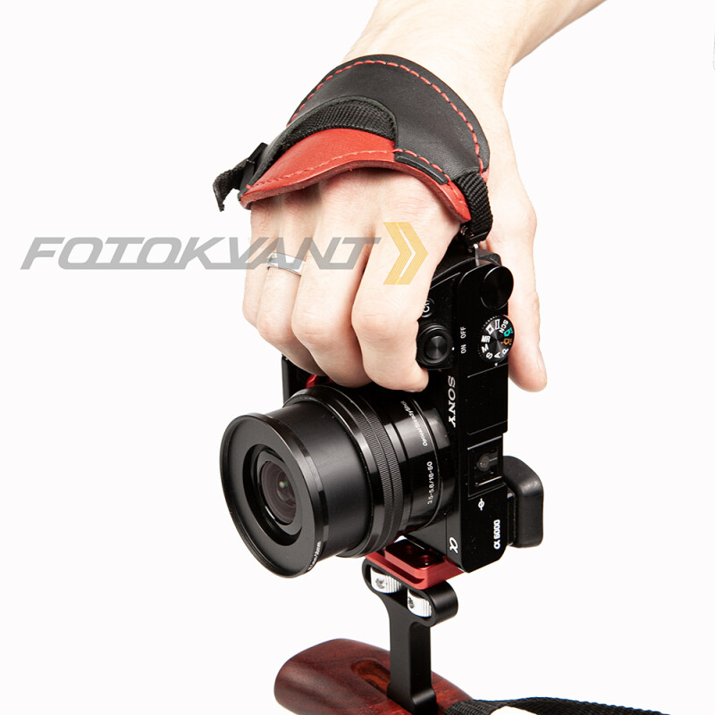 Fotokvant WSC-4 кистевой ремень для фотоаппарата черный/красный