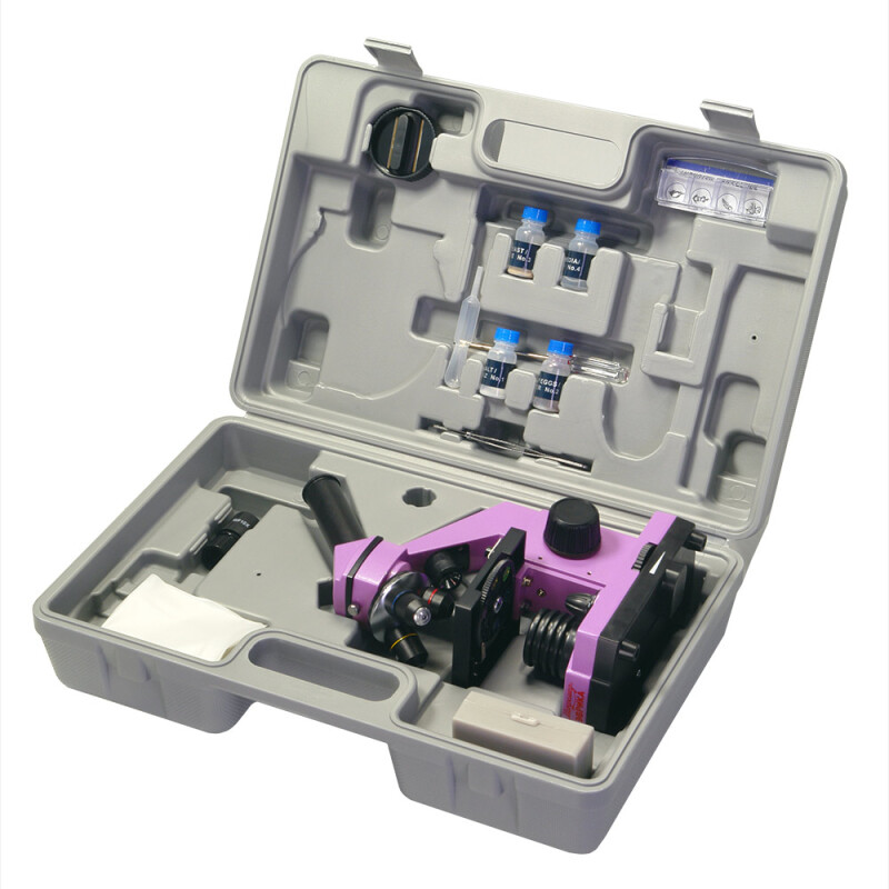 Микромед микроскоп школьный Эврика 40х-400х в кейсе (аметист)