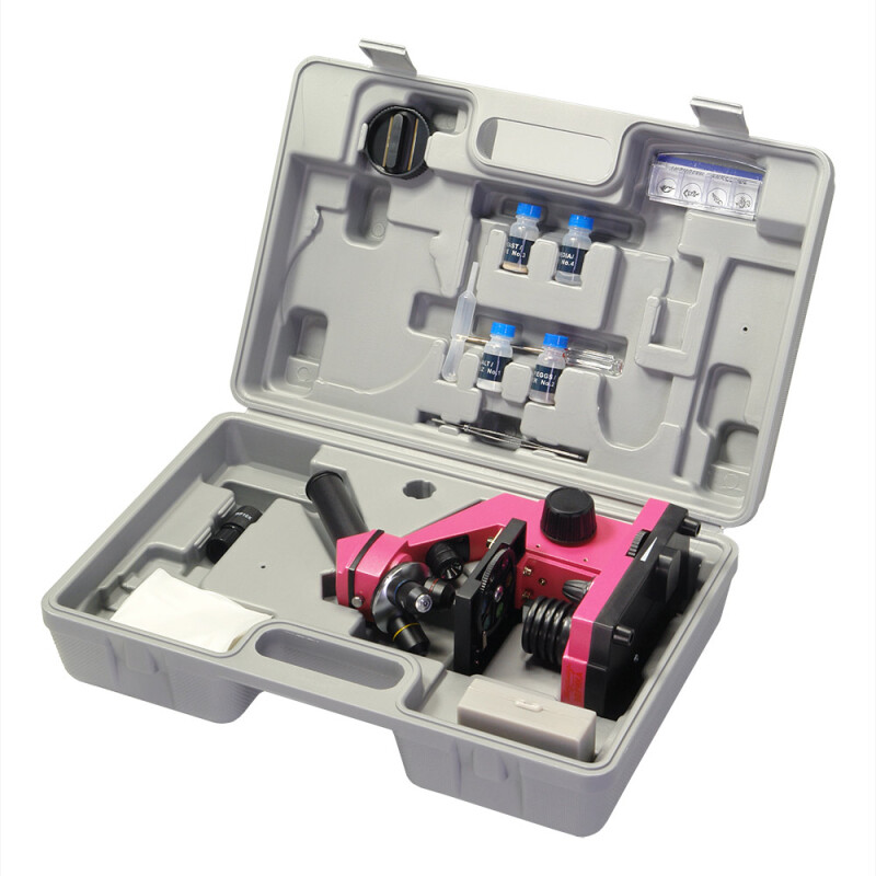 Микромед микроскоп школьный Эврика 40х-400х в кейсе (фуксия)