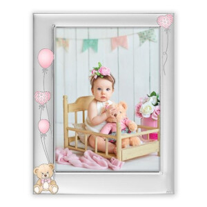 ZEP B17346P Ivan Pink SILVER PLATED металлическая розовая детская с посеребрением фоторамка 10x15