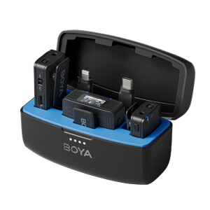 Boya BOYAMIC двухканальная беспроводная микрофонная система в зарядном кейсе.2,4ГГЦ