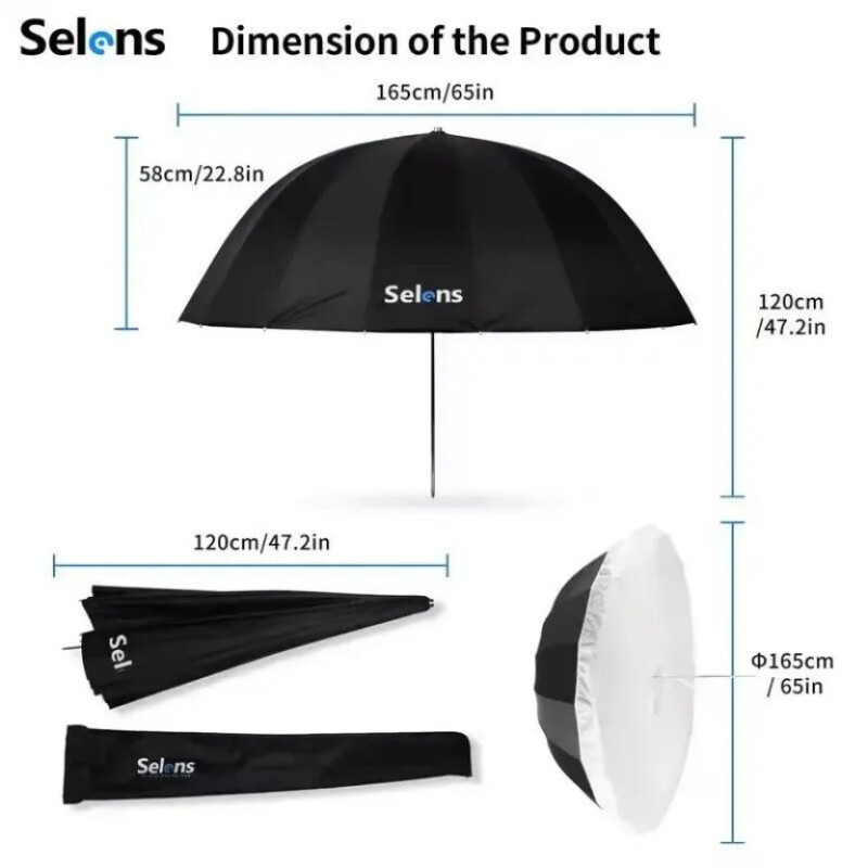 Selens 698202 U65-R зонт на отражение серебро 165 см