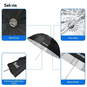 Selens 698202 U65-R зонт на отражение серебро 165 см