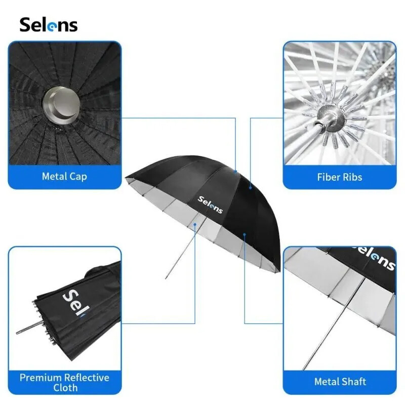 Selens 698202 U65-R зонт на отражение серебро 165 см