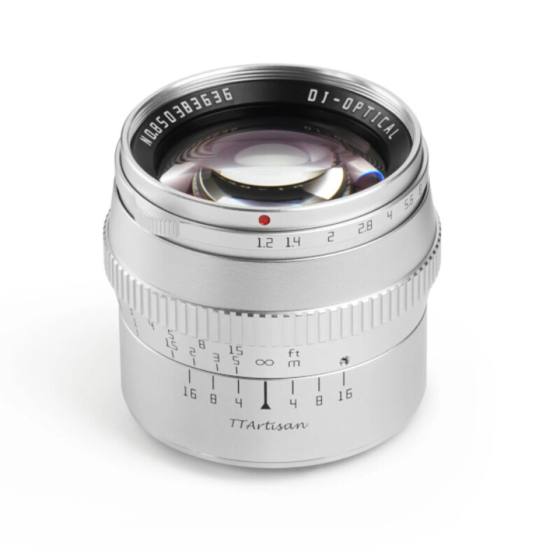 TTArtisan 50mm F1.2 E-mount объектив серебро