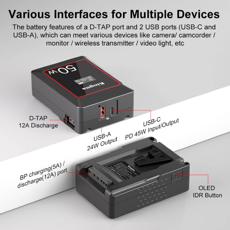 Kingma KM-VK50 mini V-Mount 50Wh аккумулятор