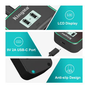 Kingma PD3.0 Dual Battery Charger зарядное устройство для LP-E6/LP-E6N/LP-E6NH