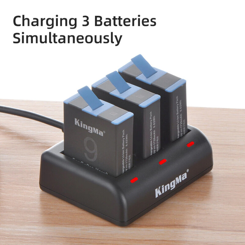 KingMa Triple зарядное устройство тройное для GoPro Hero 9/10