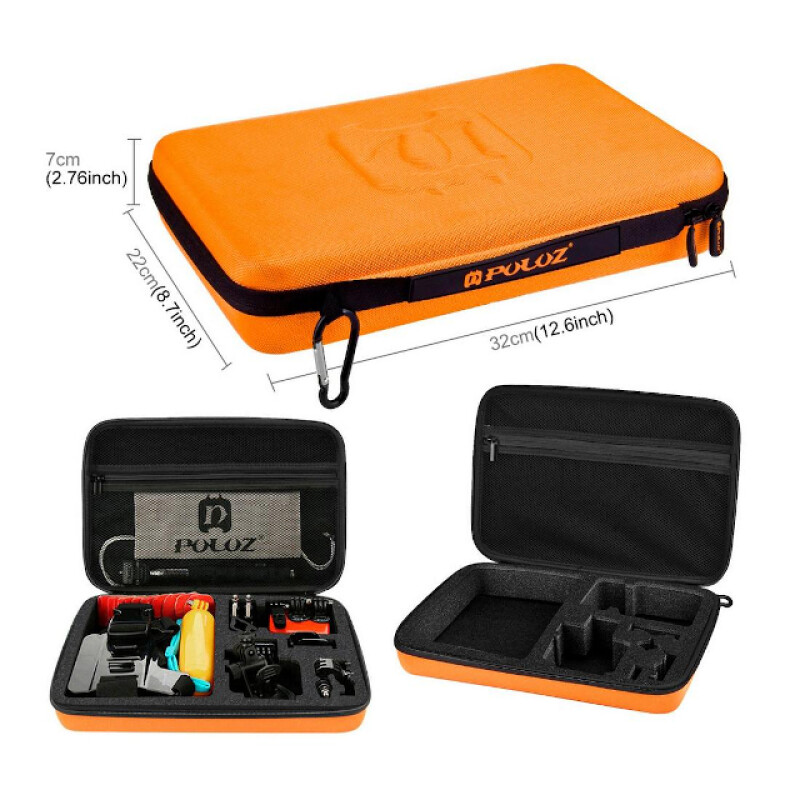 PULUZ PKT26 Accessories Combo Kit комплект аксессуаров 53 в1 для экшн-камер в кейсе, оранжевый