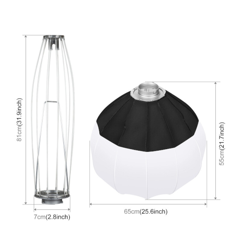 PULUZ PU3057 Lantern Softbox складной софтбокс 65 см с байонетом Bowens