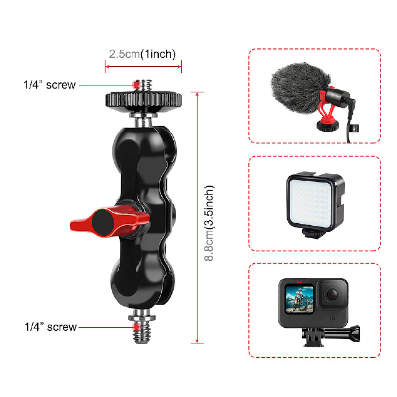 PULUZ PU3079R Magic Arm Ball Mount Clamp Crab Pliers Clip крепление-краб Magic Arm