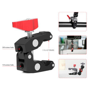 PULUZ PU3079R Magic Arm Ball Mount Clamp Crab Pliers Clip крепление-краб Magic Arm